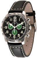 ZENO-WATCH BASEL Tachymeter Pilot Chronograph Big Date Ref. 3546-5040Q-a18 green chronos, -a17 red chronos