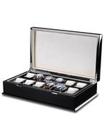 WATCH BOXES Rothenschild Exclusive Line RS-5076-BK black piano lacquer and fine velour box for 12 watches