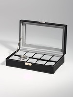 WATCH BOXES Rothenschild RS-3360-10BL for 10 automatic watches black exterior,  light grey interior