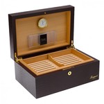 ACCESSORIES & DESIGN HUMIDORS & CIGAR CASES RAPPORT CIGAR HUMIDOR LARGE BROWN D031 - Brown leather