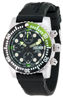 ZENO-WATCH BASEL Airplane Diver Automatic Chronograph - Points, black/green Ref. 6349TVDD-3-a1-8