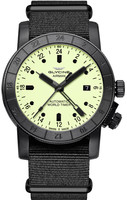 GLYCINE AIRMAN 42 AUTOMATIC WORLD TIMER GMT Ref. GL0069 PVD black SL Dial, 3 time zones