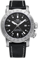 GLYCINE AIRMAN 44 AUTOMATIC WORLD TIMER GMT Ref. GL0056 steel black, 3 time zones