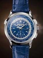 PATEK PHILIPPE COMPLICATIONS REF. 5930G-001 WORLD TIME DAYCHRONOGRAPH - 18K WHITE GOLD - BLUE OPALINE