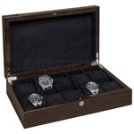 WATCH BOXES Beco Technic Wooden collector's box walnut matte, black velvet for 10 watches Ref. 309387