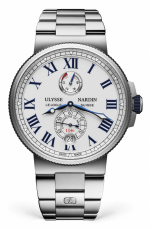 ULYSSE NARDIN Marine Chronometer 45MM Ref. 1183-122-7M/40 White Dial, Steel Bracelet, Self-Winding Caliber UN-118