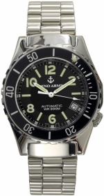 ZENO-WATCH BASEL Army Diver Automatic All-Steel 30ATM Ref. 485N-a1M Caliber ETA 2824/2846 / Valswiss 24/7