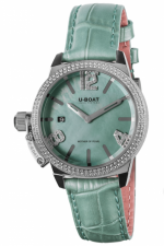 U-BOAT Classico 38 TURQUOISE MOP PRECIOUS CODE 8484, 471 WHITE SAPPHIRES (DIAL/BEZEL/BACK)