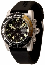 ZENO-WATCH BASEL Airplane Diver Automatic Chronograph Numbers black/yellow Ref. 6349TVDD-12-a1-9  Valjoux 7750 Cal.