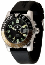 ZENO-WATCH BASEL Airplane Diver Automatic GMT Numbers (Dual Time) black/yellow Ref. 6349GMT-12-a1-9 ETA 2893 Cal.