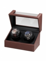 WATCH WINDERS Rothenschild RS-2114-2DBR Duo, brown leatherette, for two automatic watches, mains only