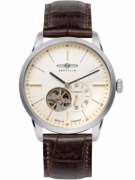 ZEPPELIN Flatline Ref. 7364-5 (beige) / 7364-3 (blue) Gents Open Heart Automatic (Miyota 8255 Caliber)