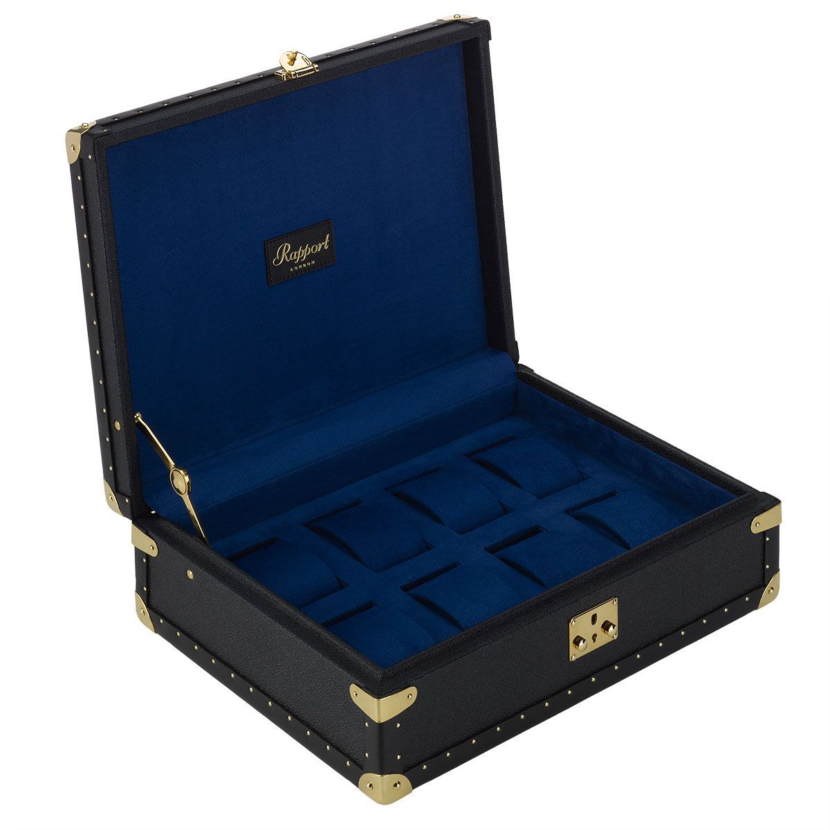 WATCH BOXES Rapport London Est. 1898 Navy Blue Classic Eight Watch Box L315