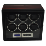 WATCH WINDERS Orbis Timeart OT03-L21EB-L-AR Top Controls 6 Watches Premium Winder Ebony & Black