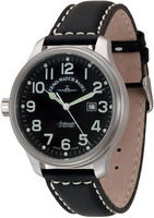 ZENO-WATCH BASEL Oversized (OS) pilot REF. 8554-Left-a1 - STEEL BLACK - AUTOMATIC CAL. ETA 2824