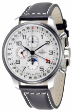 ZENO-WATCH BASEL Oversized (OS) retro Chronograph Full Calendar Moon Phase Ref. 8557VKL-e2  Cal. Valjoux 7751 self-winding 54hPR