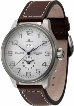 ZENO-WATCH BASEL Oversized (OS) retro Big Date + Dual-Time Ref. 8651-e2 self-winding caliber Technotime TT651  Ltd/100