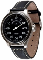 ZENO-WATCH BASEL Oversized (OS) retro UNO (No Minute Hand) Ref. 8554-UNO-a1 (Black Dial) self-winding cal. ETA 2824