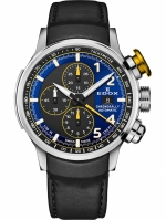 EDOX CHRONORALLY AUTOMATIC CHRONOGRAPH REF. 01129-TTNJCN-BUNJ TITANIUM BLUE-YELLOW