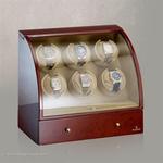WATCH WINDERS Designhütte Basel 6 DB for 6 automatic watches Ref. 70005-28 (dark birlwood, cream velvet)